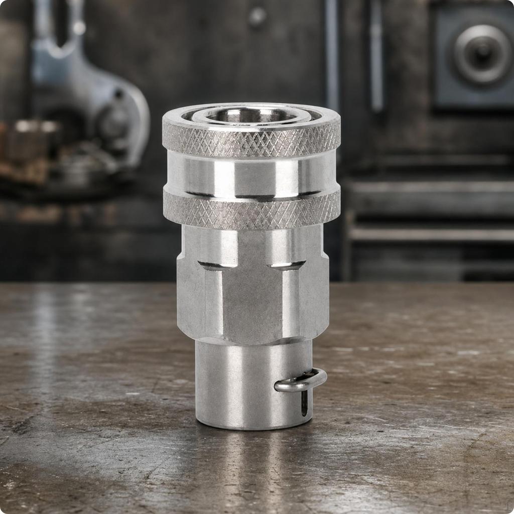 Hose Adapter with Retaining Pin Stainless Steel Pressure Washer Solid Metal PushtoConnect