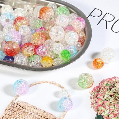 8-14mm Crackle Acrylic Beads Spacer Ball Beads for DIY Bracelet Fashion Jewelry Making