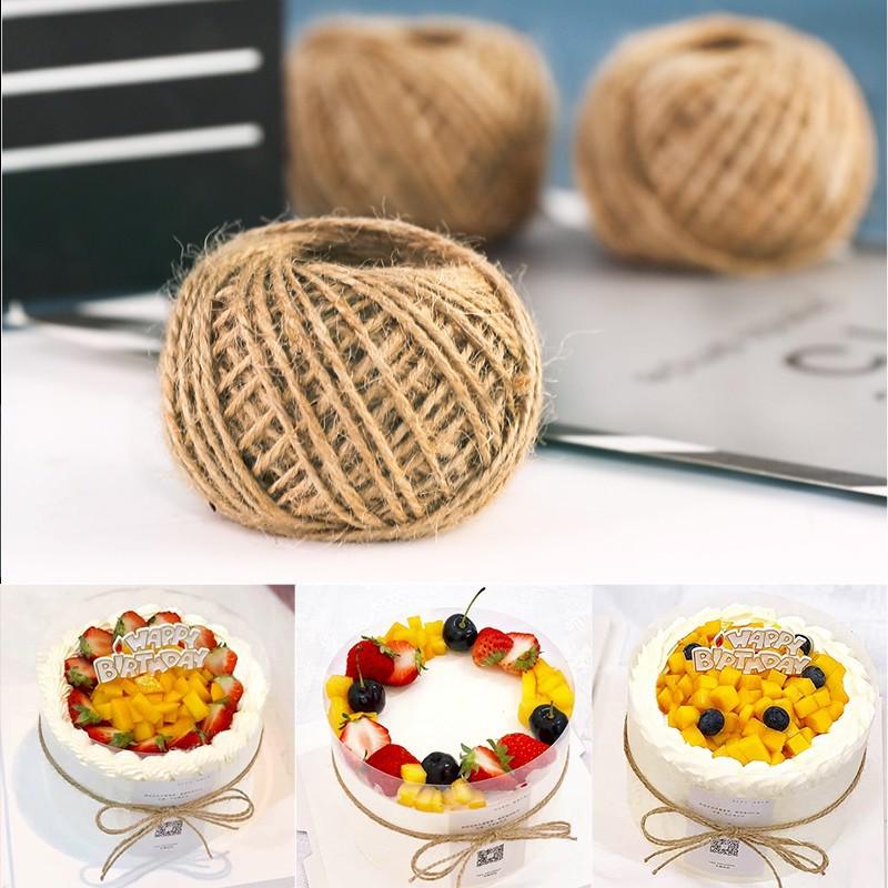 Valentine's Day Cake Decoration Kit: Jute Twine, Bouquet Flowers, Edging Ribbon