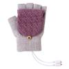 Women USB Heated Gloves Mitten Winter Warm Laptop Gloves Full And Halfs Hands Heated Fingerless Heating Knitting Guantes Mujer