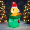4.9FT Christmas Holiday Inflatable Yard Decor Bear In Gift Bag Toy Xmas Home Decor Ornaments Christmas Supplies Gift Decoration