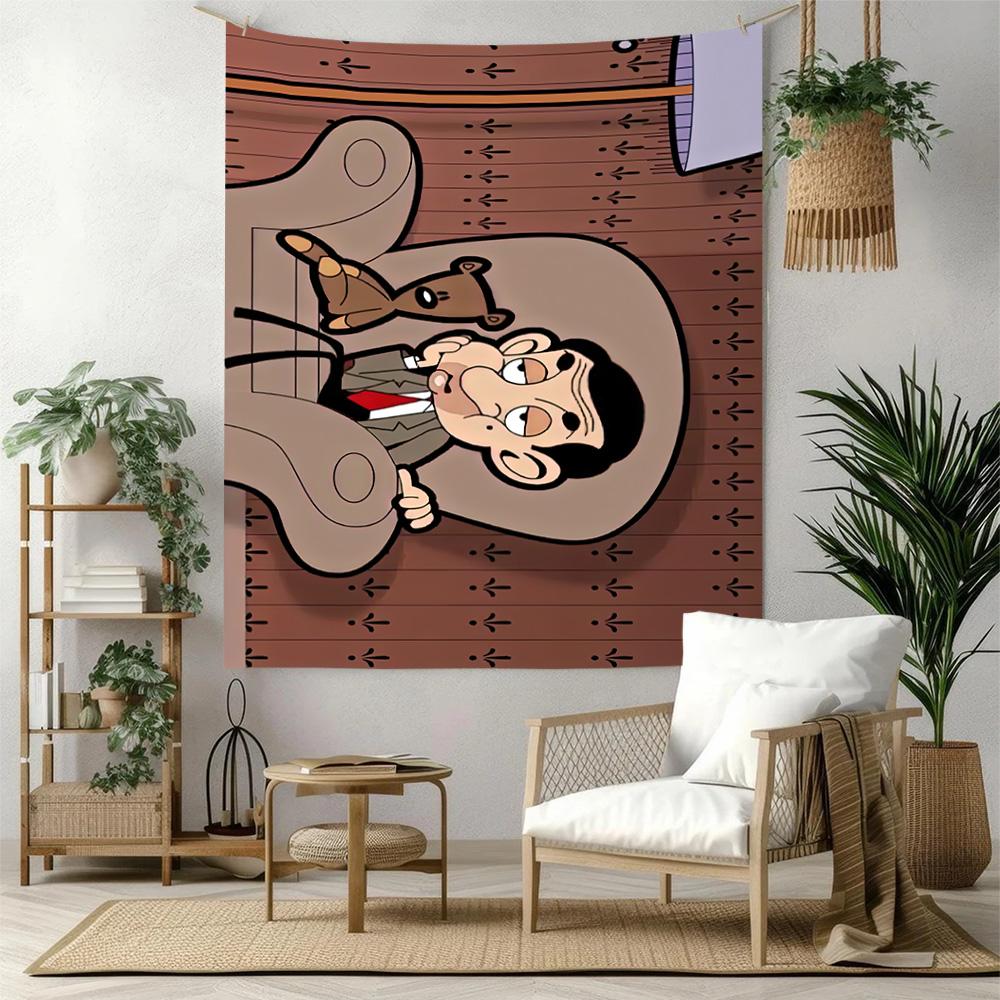 Mr Bean Version Wall Decor Tapestry Art For Pet Memorial Birthdaywedding Party Backdrop Family Gift