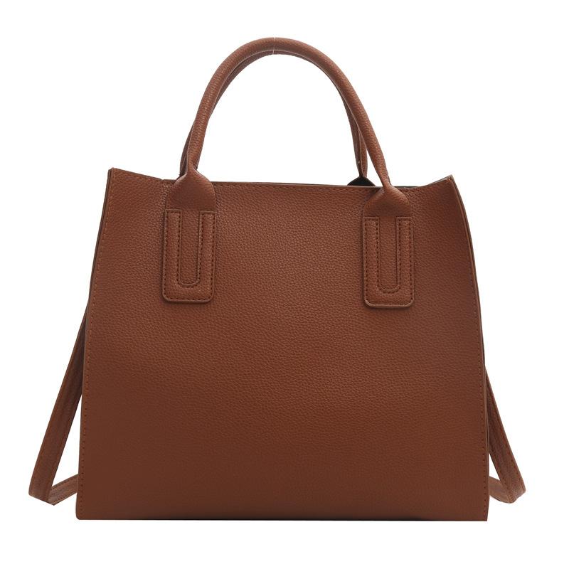 Jednoduchá jednobarevná kabelka, módní taška přes rameno, retro pu dámská taška, velká kapacita, všestranná dámská taška