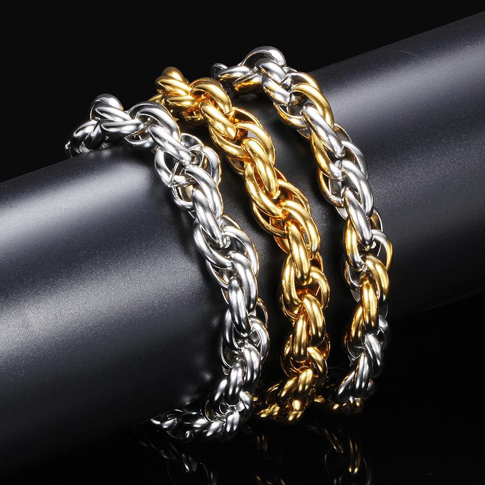 Punk Ins Motorcycle Trendy Men's Fashion Domineering Twist Bracelet Titanium Steel Bracelet