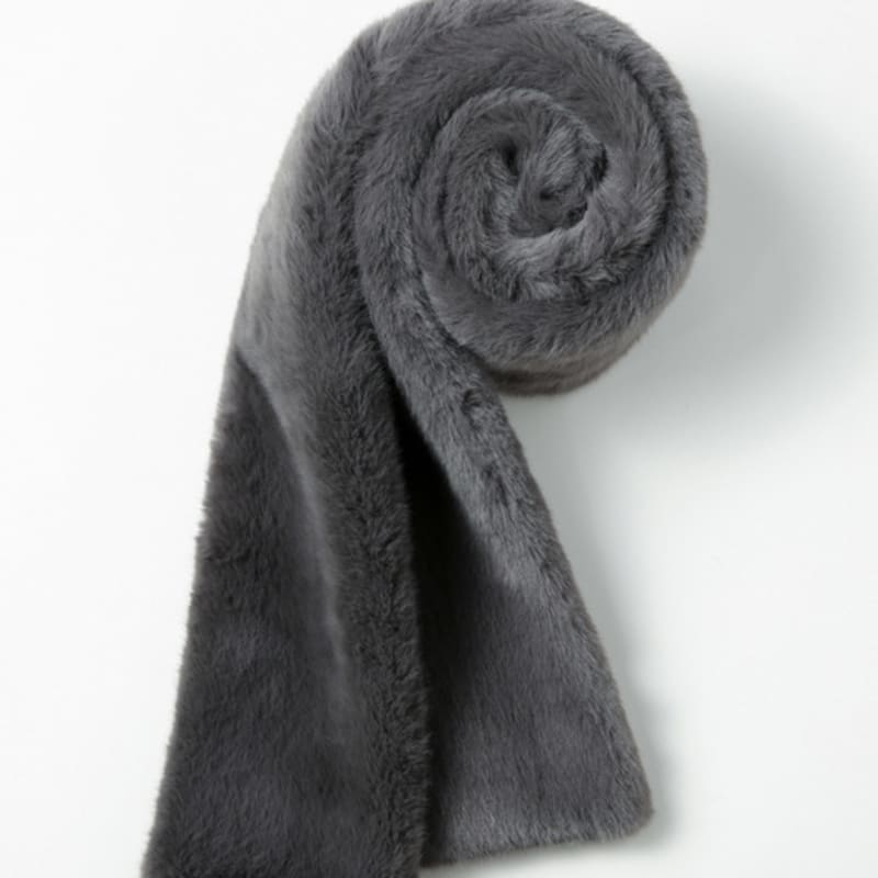 LALA Fur Long Scarf - Grey