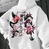 Men's Autumn and Winter Tokyo Cherry Blossom Print Hooded Plus Fleece Sweatshirt Versatile Sports Casual Loose Hooded Sweatshirt