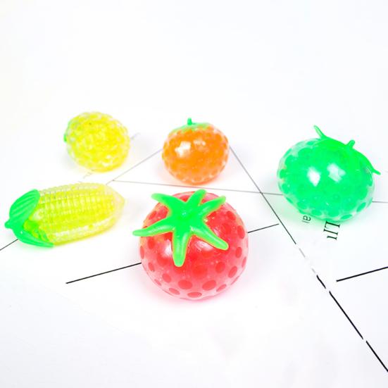 Vegetable Fruit Squishes Toy Slow Rebound Flexible TPR Stress Relief Corn Tomato Orange Squeeze Sensory Fidget Toy Kids Adults Birthday Gift