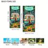 Custom Camper Van Beach Towel Personalized Name Print Soft Quick-Dry Large Bath Towel For Camping Lovers Travel