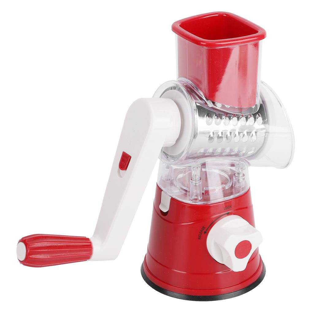 Hand Crank Vegetable Cutter Rotatable Fruit Grater Shredder Cutter Kitchen Accessory for HomeRed
