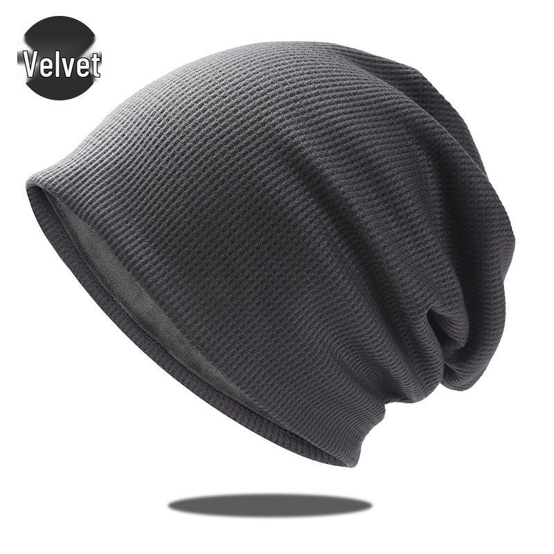 Unisex Winter Fleece-Lined Knitted Slouchy Beanie for Large Head Sizes