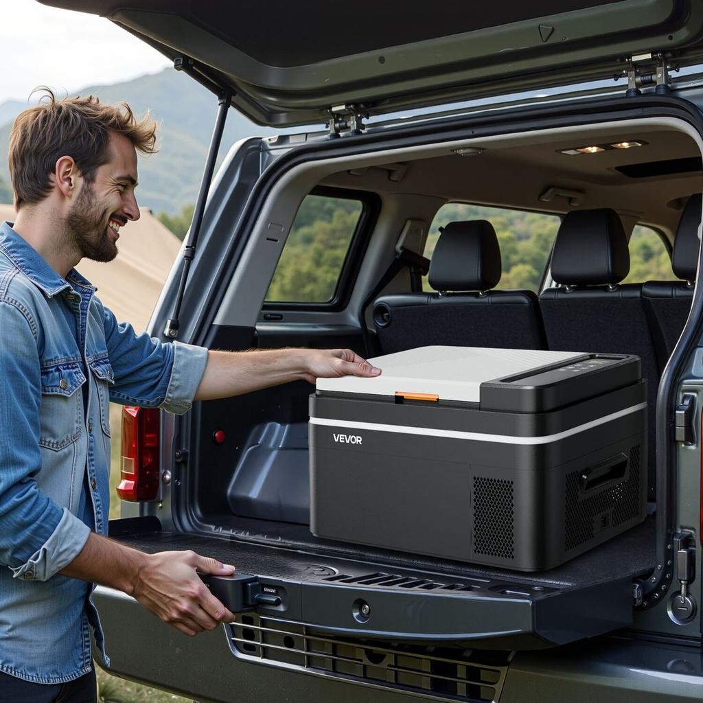 Frigorifero per Auto, Compressore Elettrico Raffreddatore DC 12/24V AC100-240V, da -20°C a 20°C Frigorifero per Auto con Controllo APP, Congelatore per Auto da 22L per Camper, Campeggi,