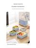 Korean Stainless Steel & Glass Airtight Lunch Box, Square Bento Food Container for Students