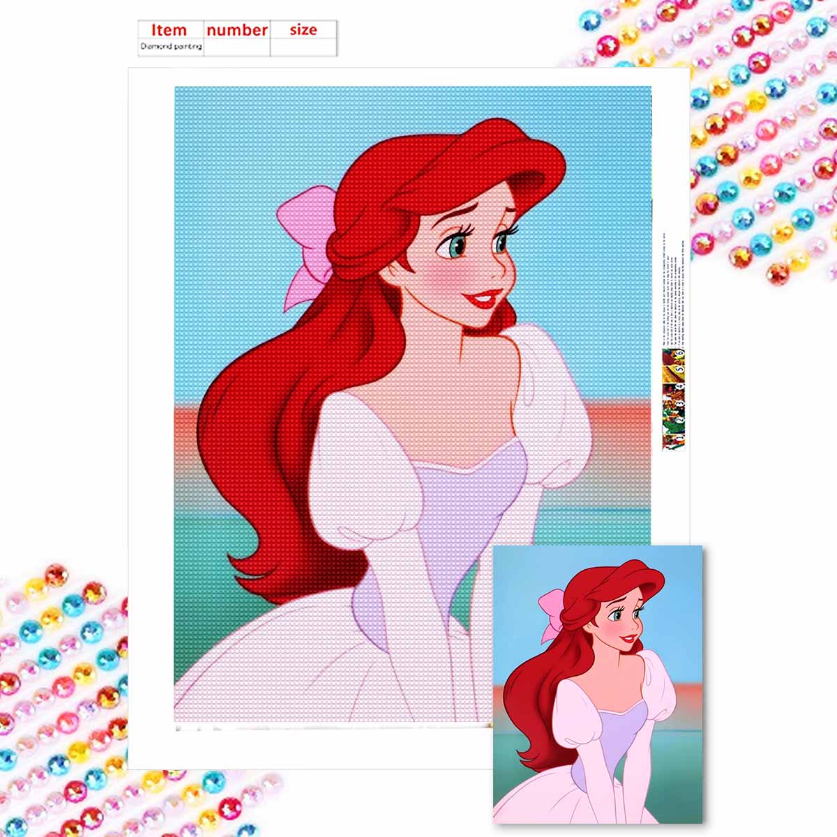 

Алмазная живопись своими руками Милая принцесса Набор для вышивания крестом Мозаичное искусство Алмазная живопись Полный круг Алмаз Украшение для дома Round 20x30cm