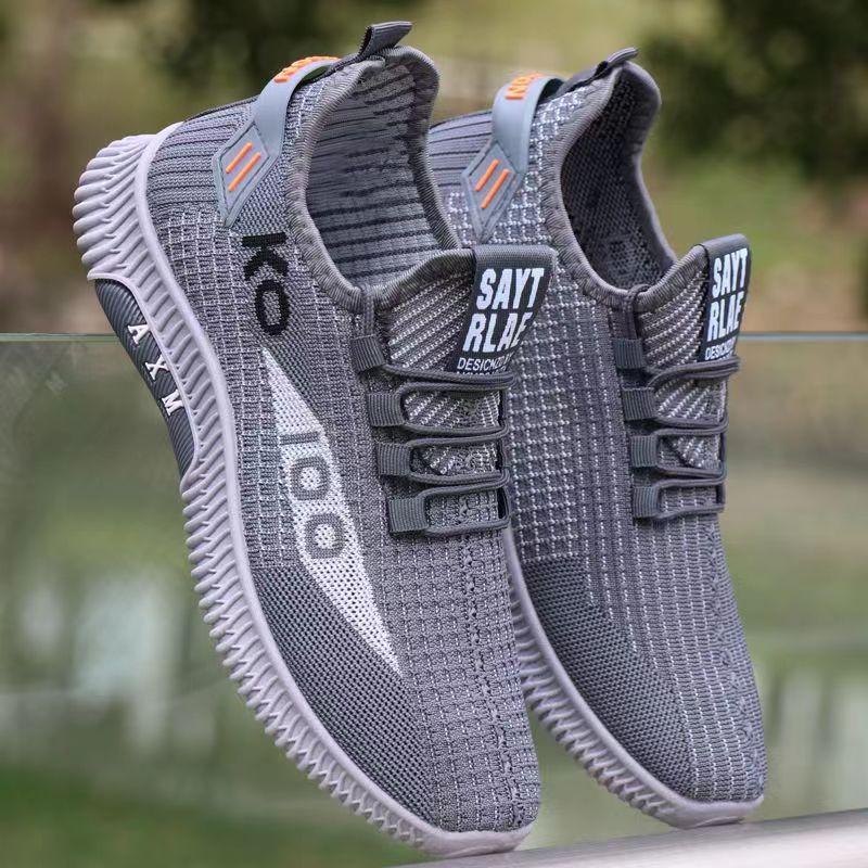Men's shoes are breathable and lightweight in summer, men's soft-soled fly-woven mesh shoes, lazy shoes, one pedal, driving shoes