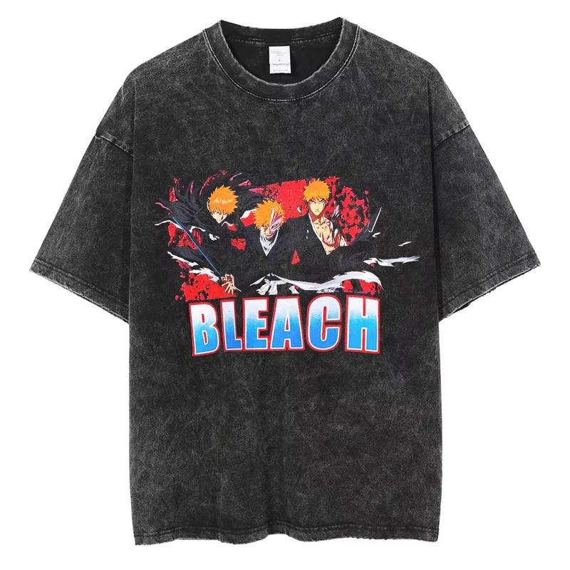 Bleach Zaraki Kenpachi Anime T-shirt Men Women Cotton Graphic Print Short Sleeve Oversized Harajuku Otaku Casual Top Hot Sale
