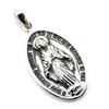[Silver One] Hi Sterling Silver 925 Miraculous Medal of the Virgin Mary, Antique Oxidized Finish Pendant Top for Men (charm)