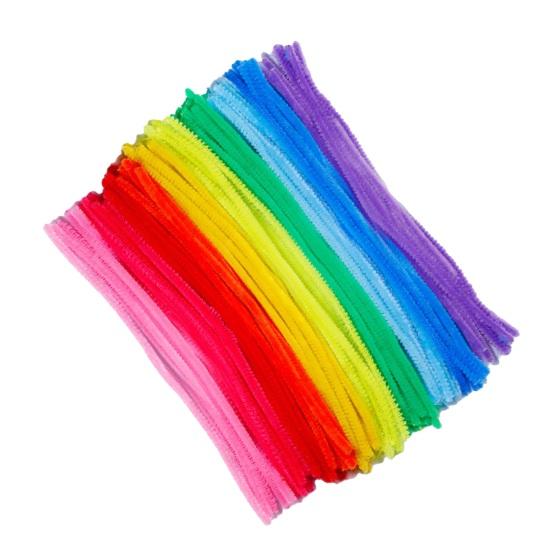 Lot De 500 Cure-pipes Multicolores 30 Cm + 150 Yeux Mobiles - Fil Chenille Pour Travaux Manuels, DIY