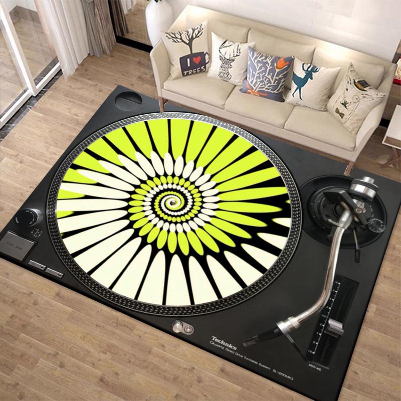 1PC Vinyl Disc Player Pattern Rug Carpets for Bedroom Living Room Sofa Music Mat Creative Door Mat Cloakroom Home Decor Gifts