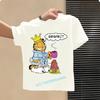 boys' sports shirt, girls' casual top with cartoon print, summer T-shirt Garfield's new children's pure polyester short-sleeved