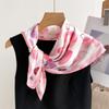 Digital Printed Flower Satin Small Square Scarf Elegant Neck Decoration Soft Polyester Hairband Accessory Adult Women All
