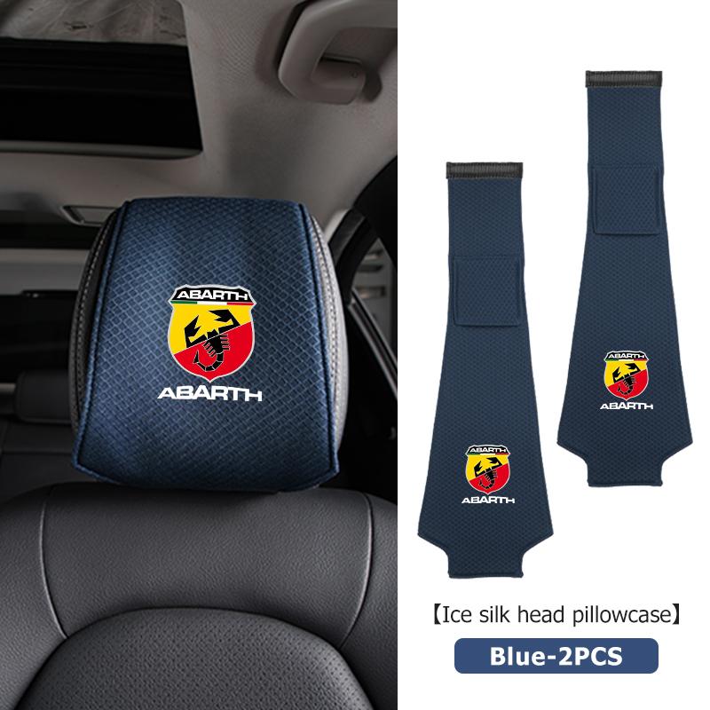 Car Ice Silk Headrest Cover Neck Storage Pillowcase Accessories For Abarth FIAT 500 Ducato Stilo Palio UNO Astra Bravo Tipo