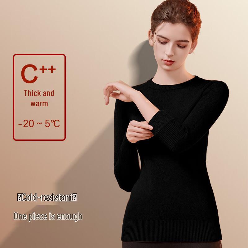 MOXTOC Women's Thickened Slim-Fit Thermal Fleece Baselayer Top