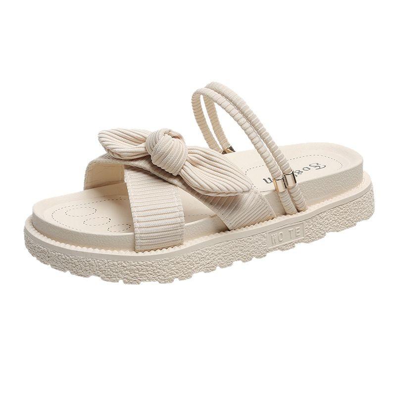 Célébrité internet nœud femme 2025 nouvel été nouveau généreux confortable léger deux façons de porter sandales vent féerique extérieur