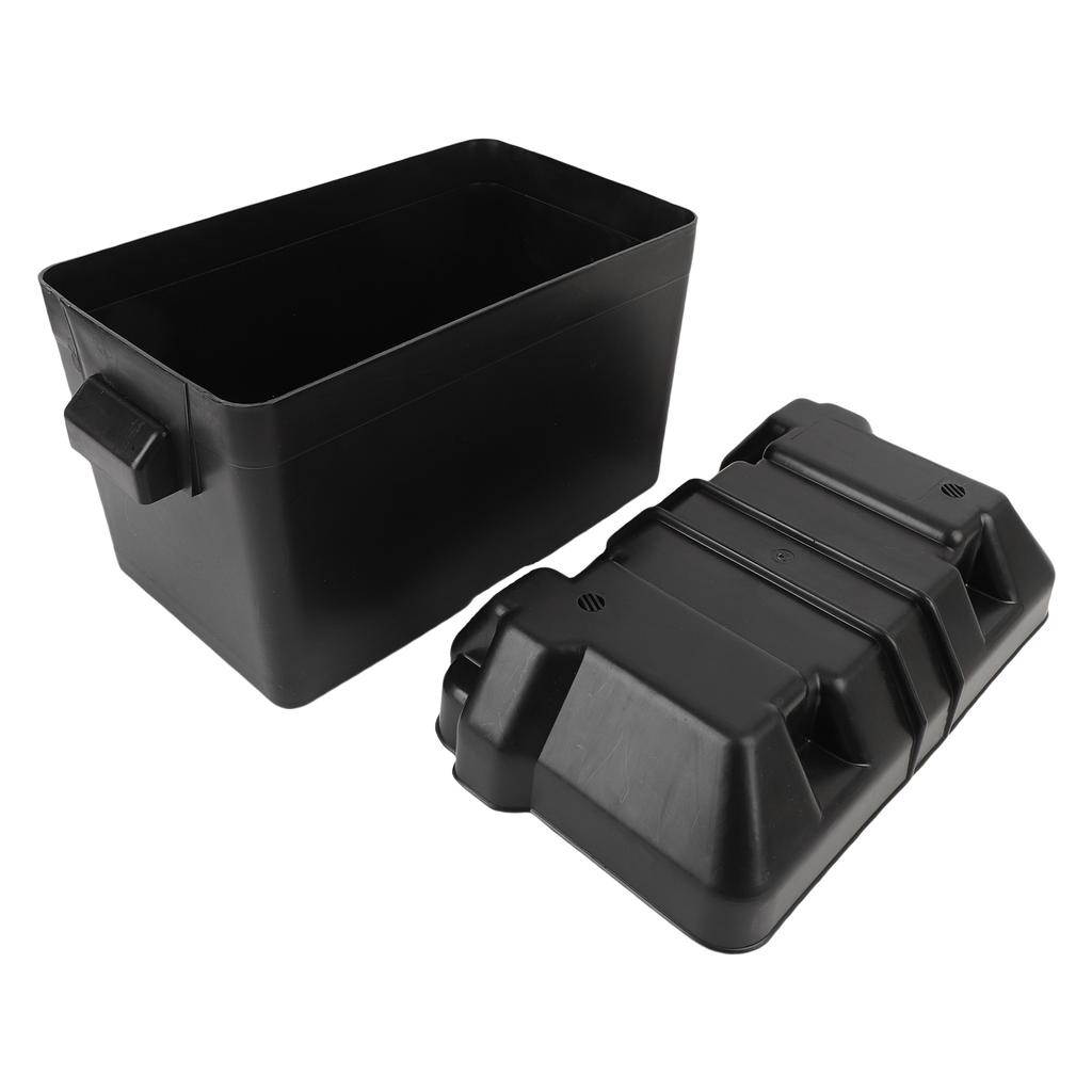 12V Wohnmobil-Batteriekasten Vielseitig Anhänger-Batteriekasten Robuste Struktur Schwarz für Batterien kleiner als 325x195x185mm