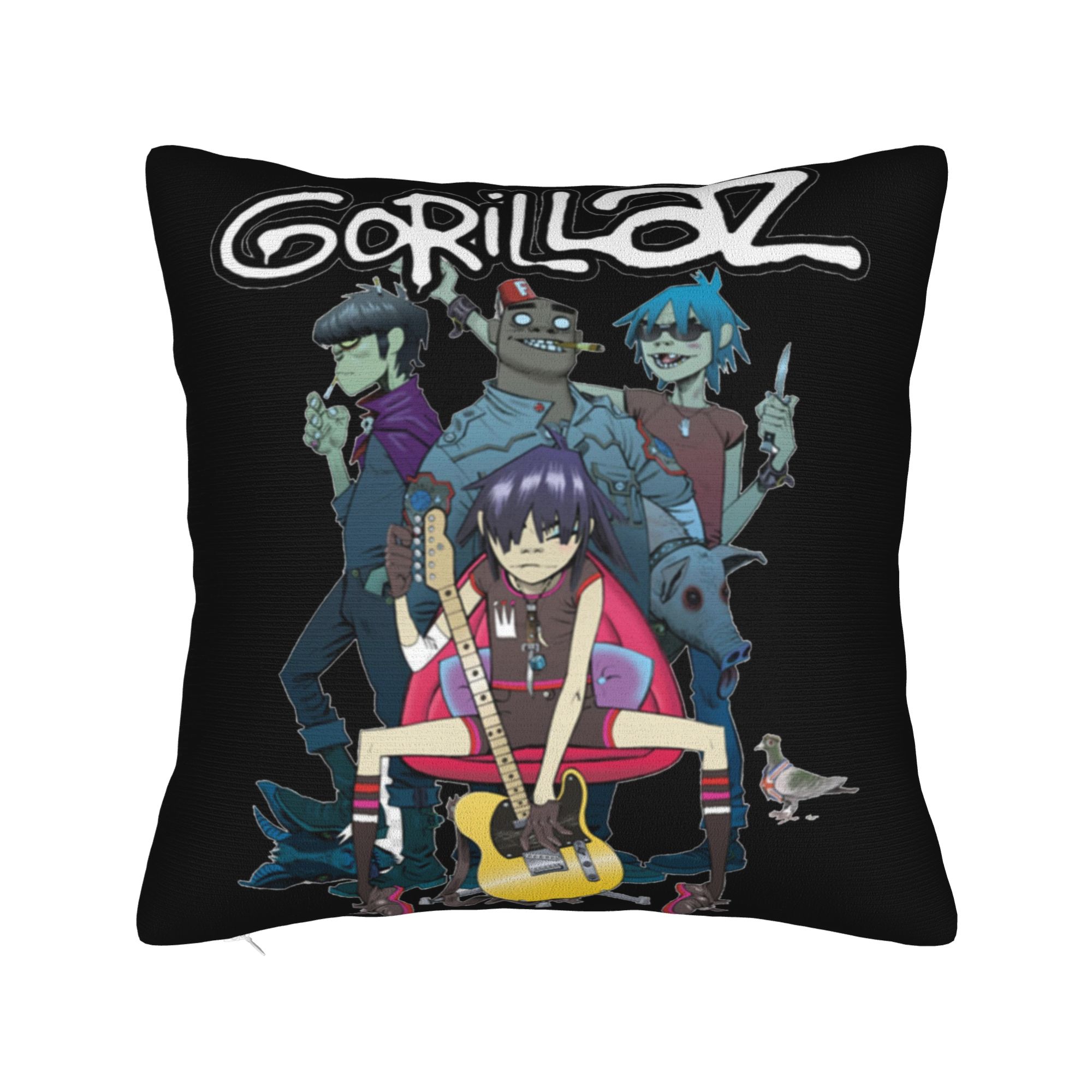 

Gorillaz Virtual Band Printing Pillowcase Cushion Cover Throw Pillow Cover New Style Home Decorations Zipper Multi Size 12x12in 30X30cm