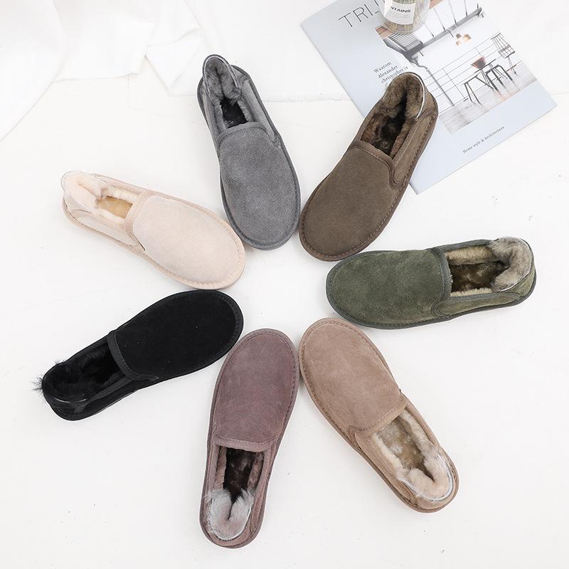 2025 Winter Snow Boots Women's Winter Flat-bottomed Bread Shoes Women's Gauntlets Lazy One Pedal Couple Cotton Shoes Women