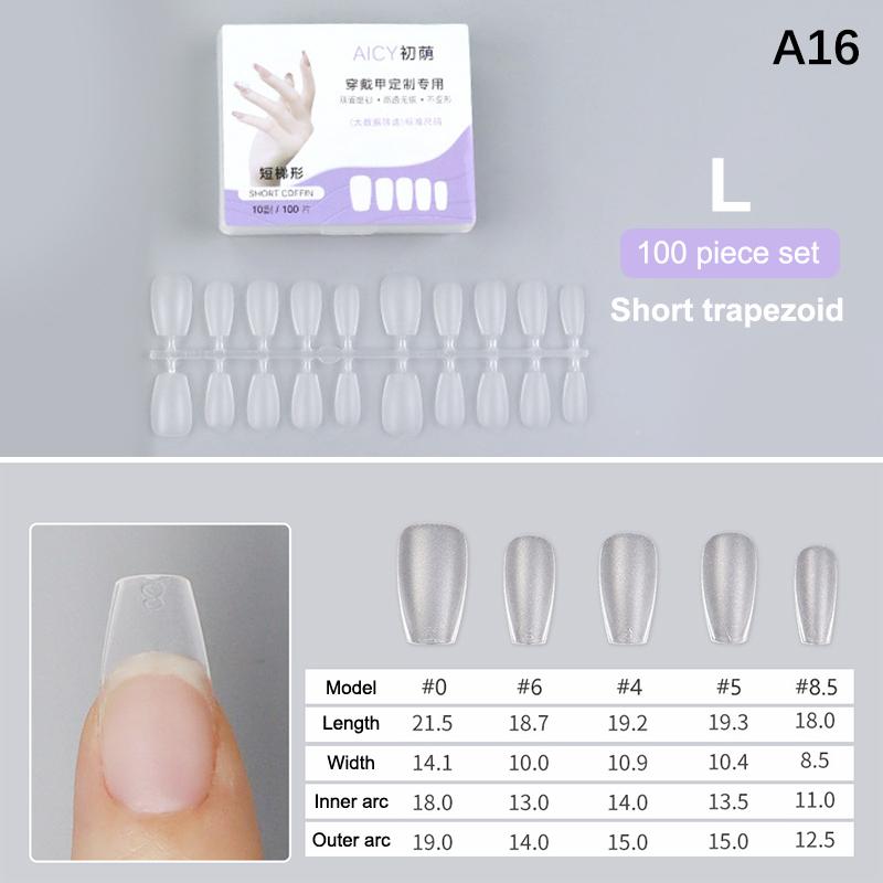 100Pcs/Box Matte Fake Nails No Polishing Press On False Nails Medium Short Design High Matt Soft Gel Nail Tips For Extension