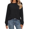 Camicie da Donna alla Moda a Maniche Lunghe Ampie Girocollo Top Basic Outfit Casual