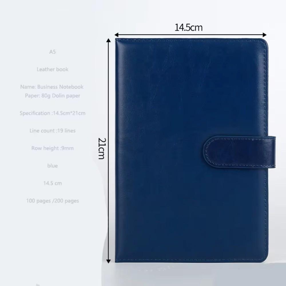 PU Leather Meeting Record Book A5 Hardcover Notebook Simple Business Notebook Office Stationery