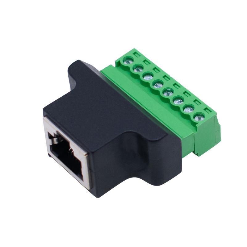 RJ45 to screw terminal Block 8p connector ethernet RJ45 Male Female to 8 pin screw terminal network adapter cable for CCTV DVR