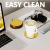 6PCS Stainless Steel Heat-resistant Coaster Set with Storage Tray Anti Slip and Anti Scald Coaster Mirror Reflective Design