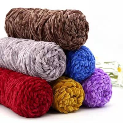 1 pelote 100g Fil Chenille Doux Épais Velours Fait Main DIY Artisanat Poupées Fil Crochet Ligne pour Tricoter Écharpe Chapeau Pull