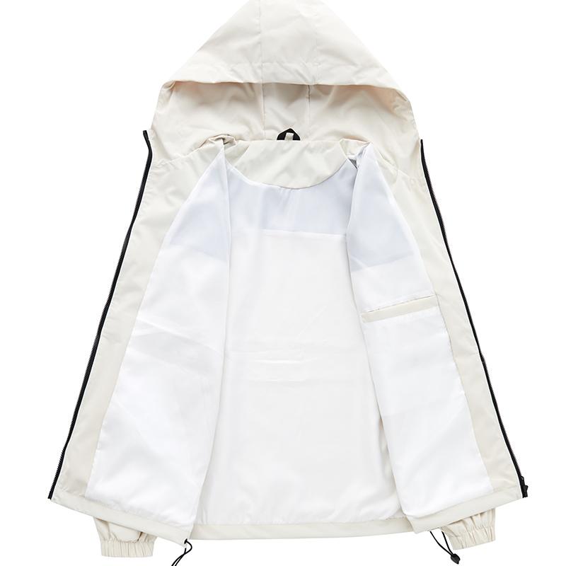 Kvinner Jakke Frakk Glidelås Hette Windbreaker Kvinnelige Casual Outwear Topper