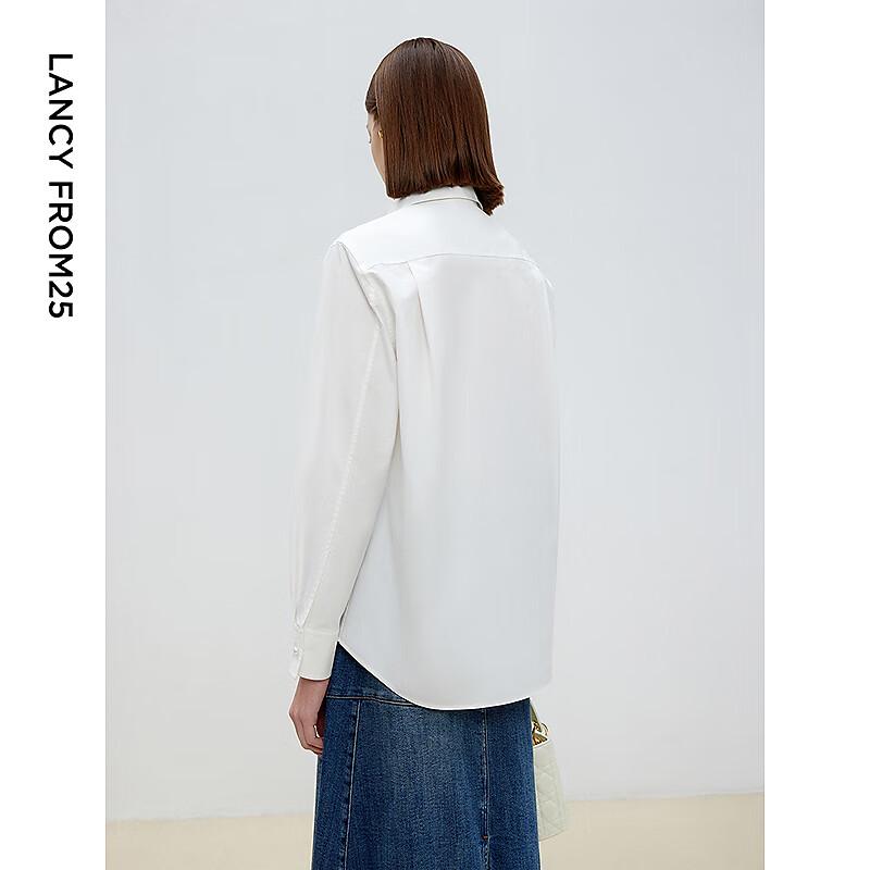 Langzi Women's White Retro Long Sleeve Shirt