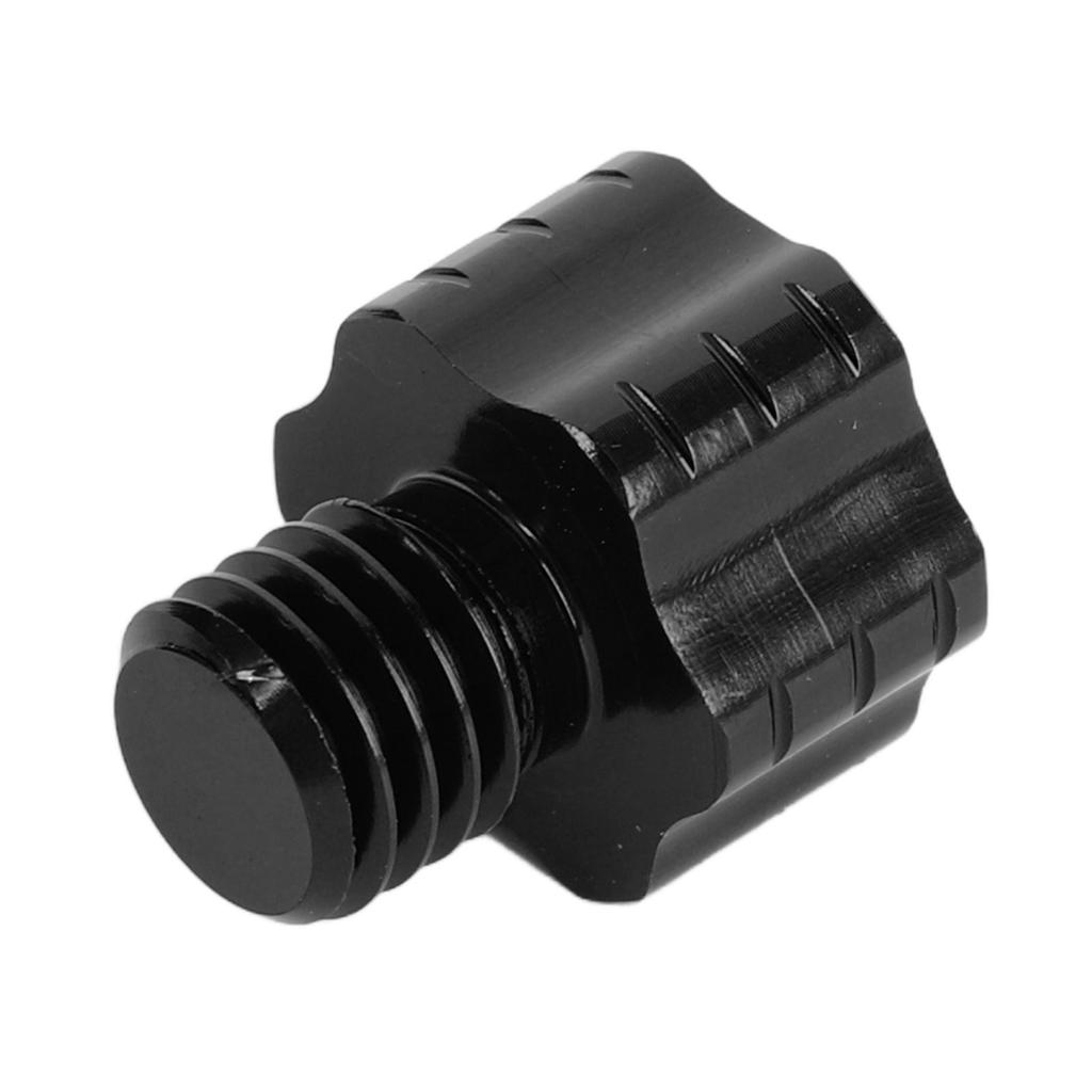 2 Pcs Motorcycle Rear View Mirror Hole Plug 10mm Reverse Thread Aluminium Alloy Mirror Hole Screws Bolts Black