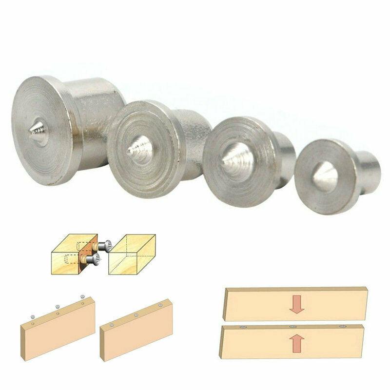 4Pcs/Set Dowel Tenon Center Set Woodworking Top Locator Roundwood Punch Wooden Furniture Centering Point