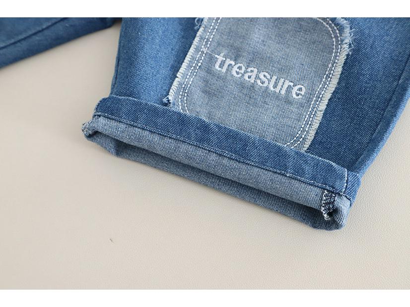 2025 Summer Boys' Cartoon T-shirt & Denim Shorts Set