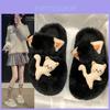 Cozy Plush Cartoon Style Womens Slippers For Fall And Winter Indoor Home Use