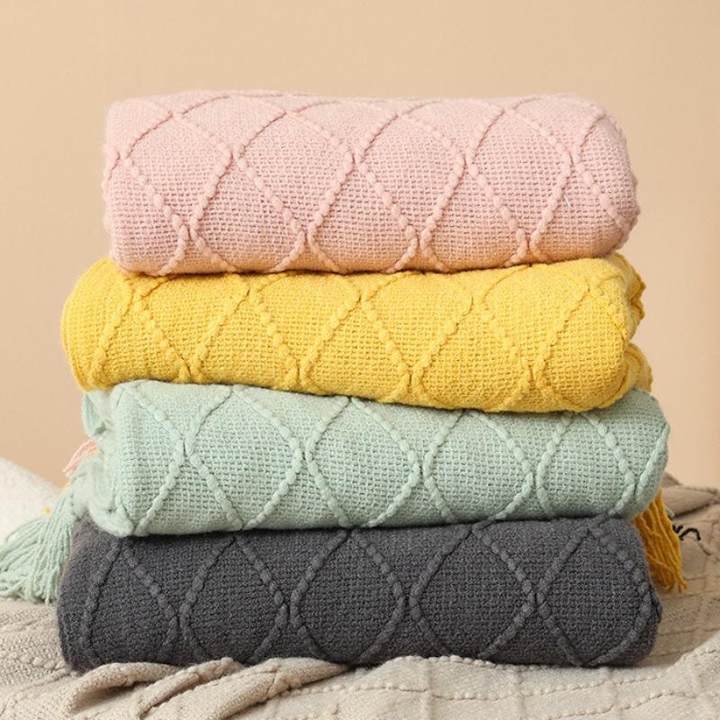 Hotel Homestay Bed-end Towel Decorative Home Living Room Carpet Knitted Blanket Nordic Minimalist Sofa Cover Soft Nap Blanket