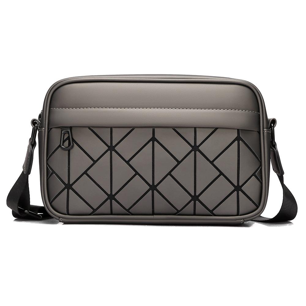 

Men s Bag High-end Crossbody Men s Bag Diamond Leather Backpack Casual Shoulder Bag Small Square Bag Camera Bag серый