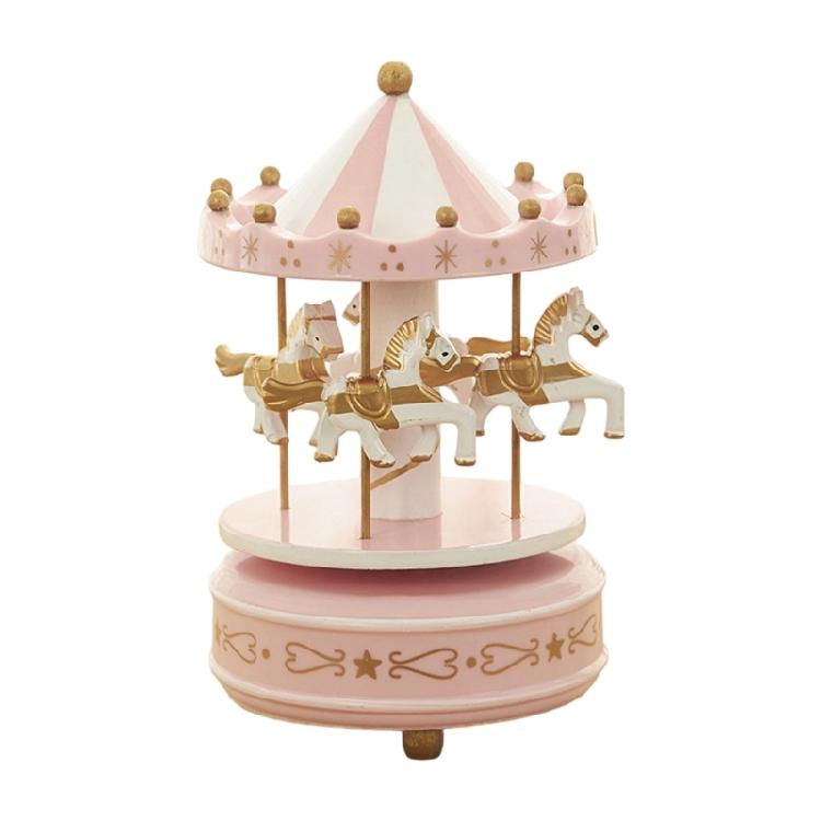 Hand Cranked Christmas Musical Carousels Box Ornament Wind Up Mechanism Music Box Ideal Gift Holiday Festives Decoration