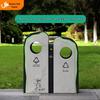 Outdoor Imitation Stone Trash Can with Stainless Steel Shell for Parks and Scenic Areas