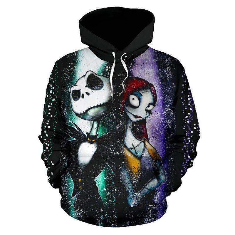 Nightmare Before Christmas Sally And Jack Skellington 3d Hoodie Sweatshirt In Various Sizes