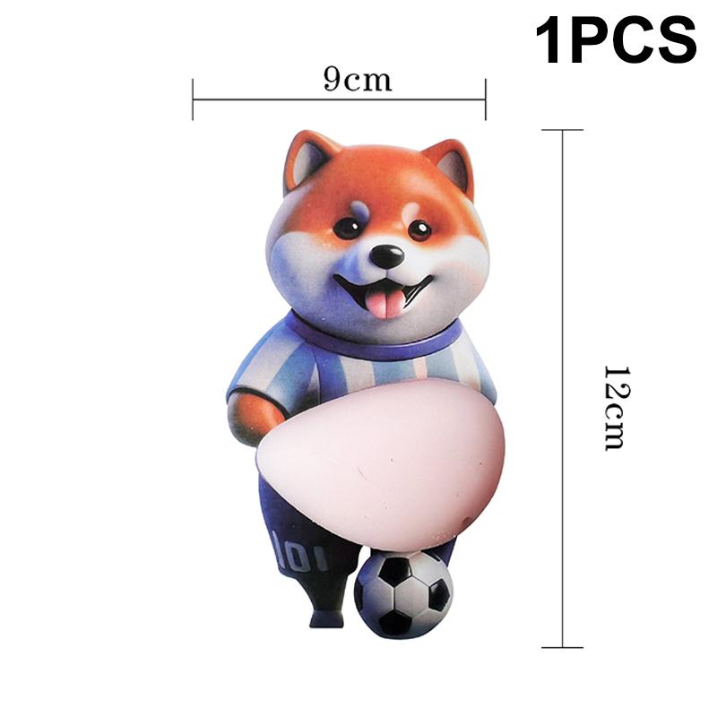 NEW 1/5Pcs 3D Cute Puppy Sticker Squeezeable Shiba Inu Sticker Refrigerator Wall Decoration Silicone Self-adhesive Sticker