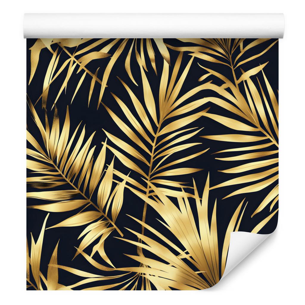 Flowers and Leaves Wallpaper Ochre and Brown for Living Room and Bedroom 50x1000
