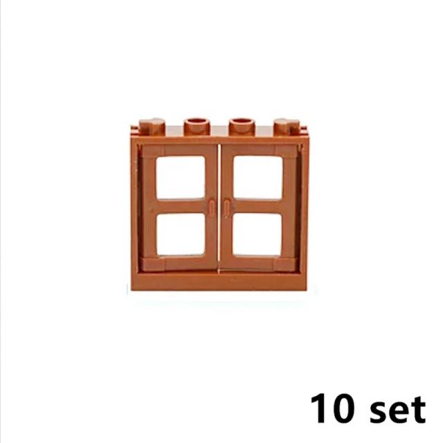 MOC Bricks Door Frame Glass Window 1x4x3 60594 60608 DIY Architecture House Building Blocks Toys Kids Educational Plastic Bricks